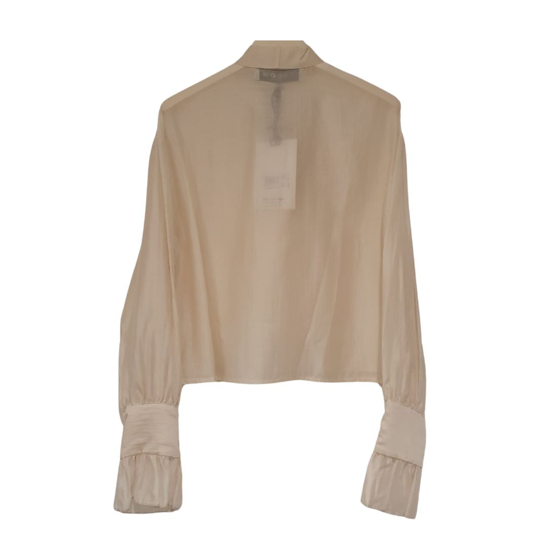 Camicia panna cropped con fiocco HaveOne