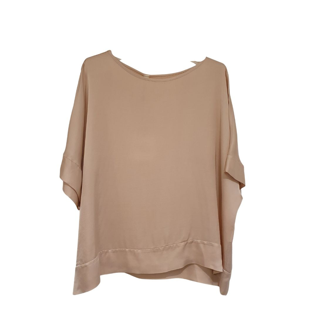 Blusa over in viscosa lucida Tensione In