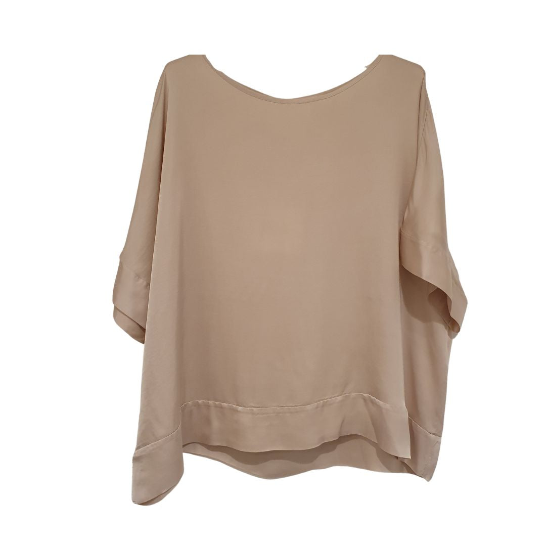 Blusa over in viscosa lucida Tensione In