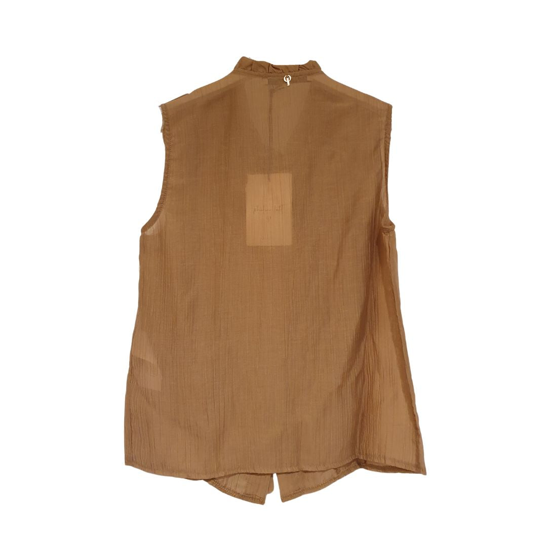 Blusa smanicata con rouches Philia Loft