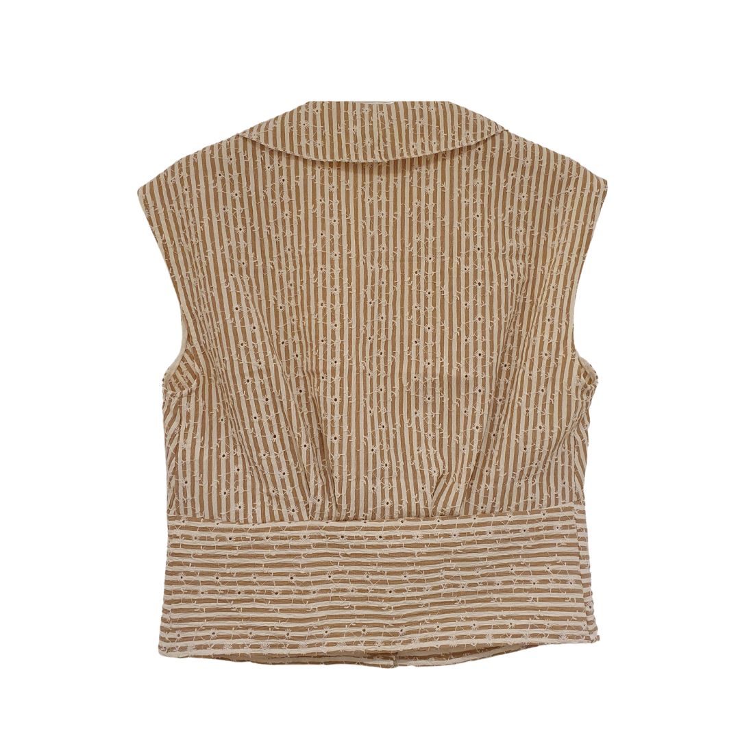 Blusa rigata con rouches Please