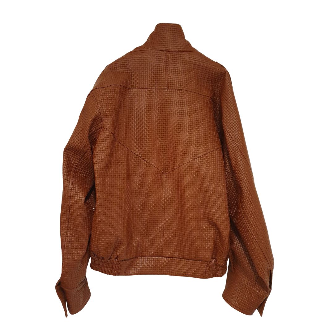 Giubbino cuoio intrecciato Tensione In