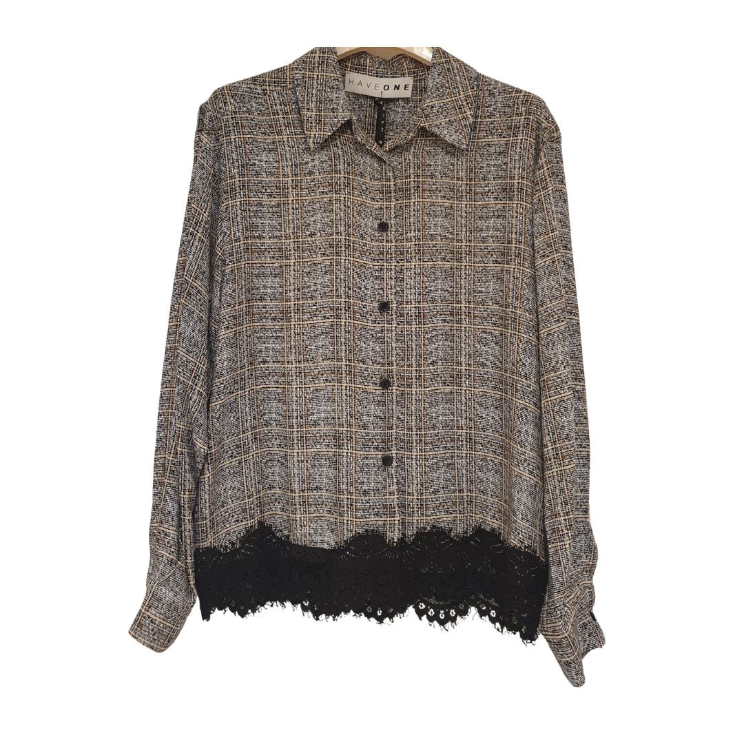 Camicia in viscosa con pizzo HaveOne