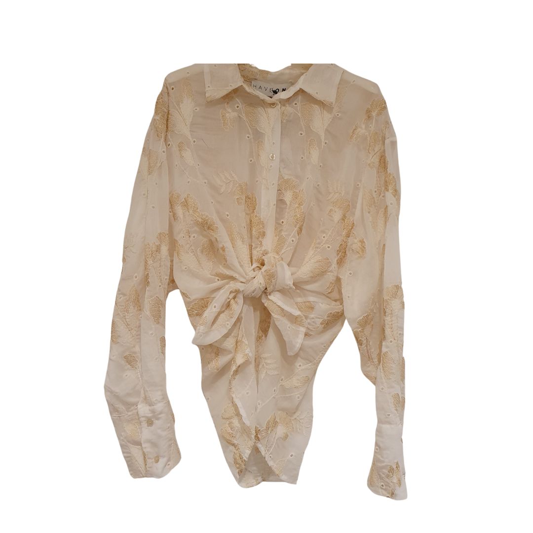 Camicia con ricami in lurex HaveOne