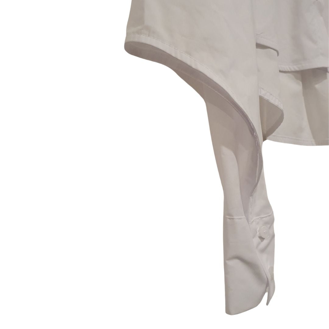Camicia in popeline di cotone bianco con manica aperta Souvenir