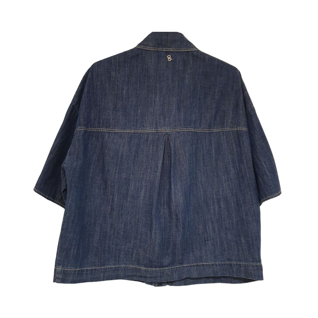 Camicetta in denim con pizzo Please