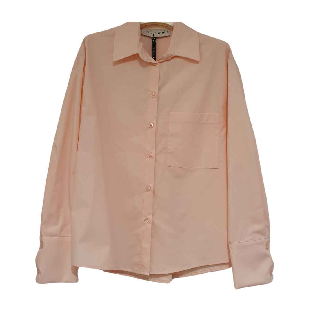 Camicia basica in cotone rosa HaveOne