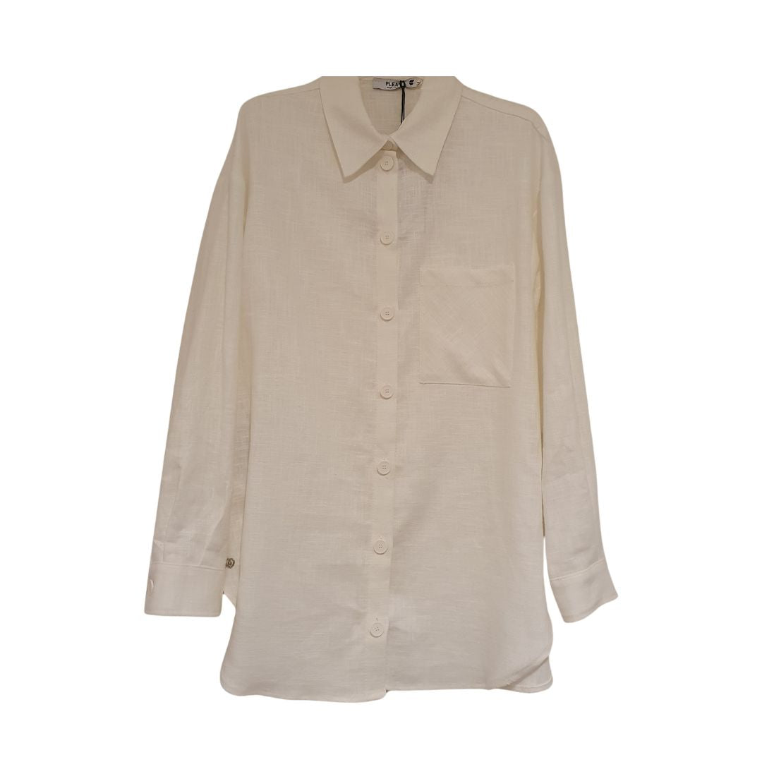 Maxi camicia panna Please