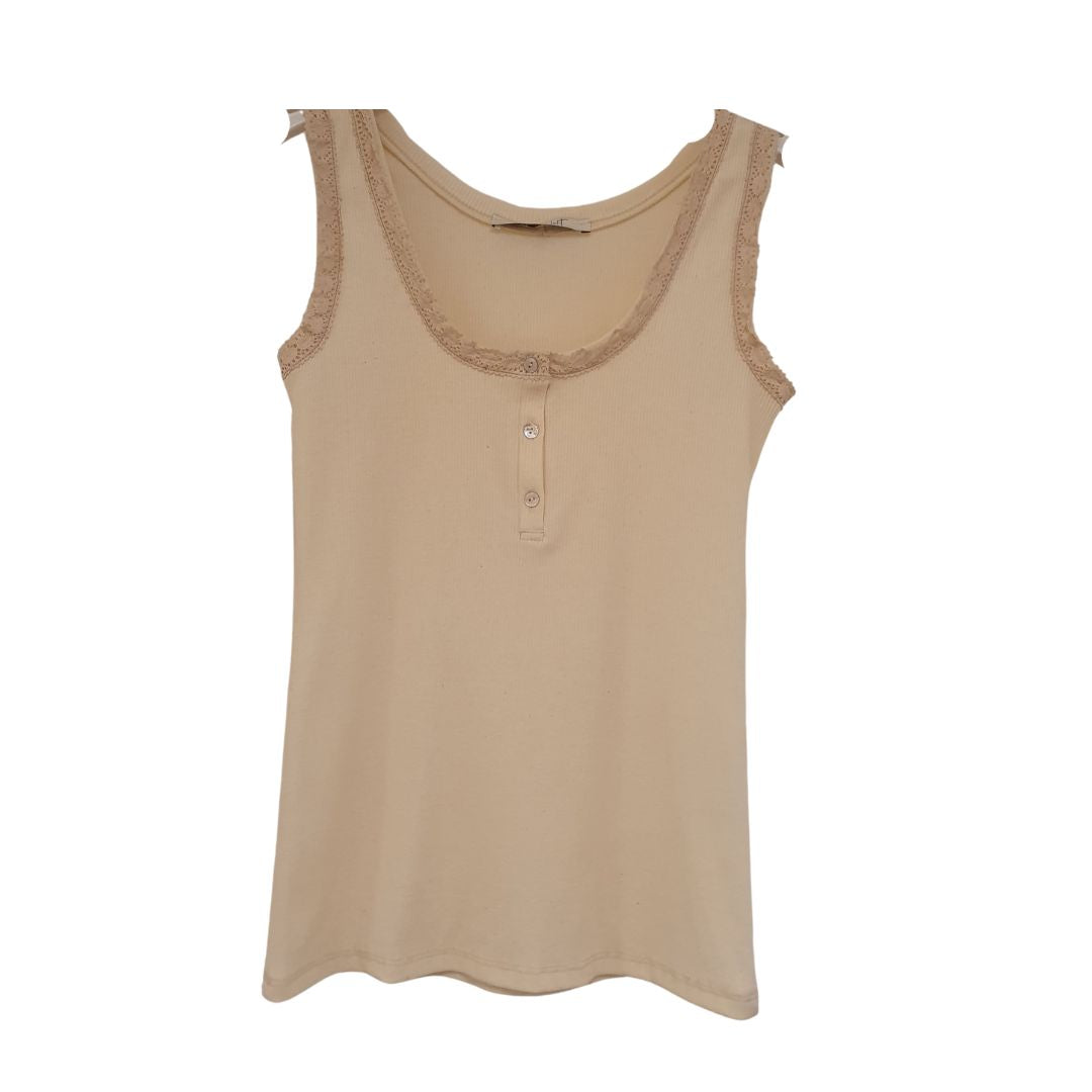Canotta a costine con pizzo Philia Loft