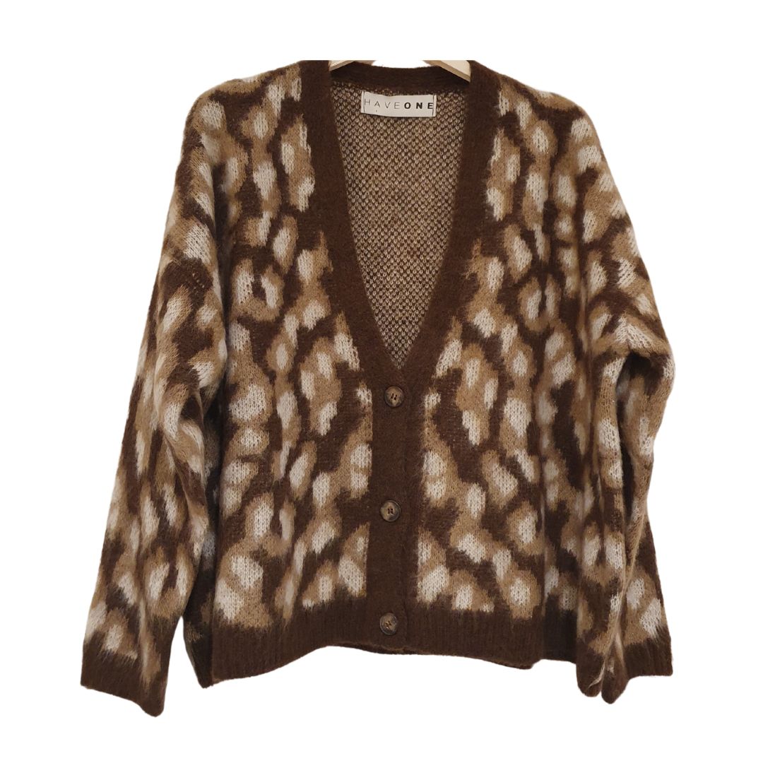 Cardigan in lana animalier HaveOne