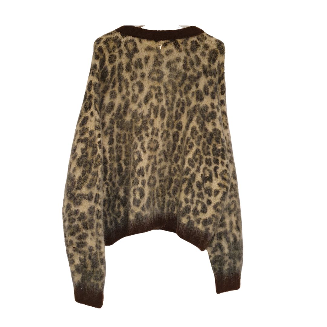 Cardigan animalier con bottoni gioiello Philia Loft