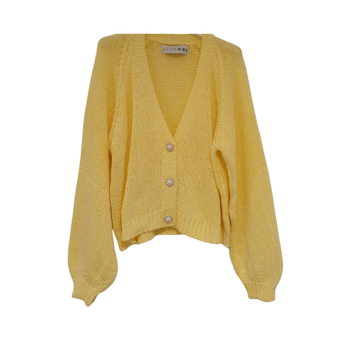 Cardigan con bottoni gioiello HaveOne