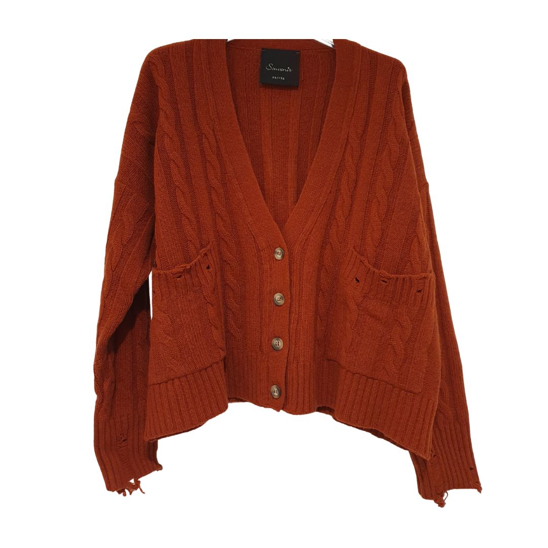 Cardigan trecce con rotture Souvenir