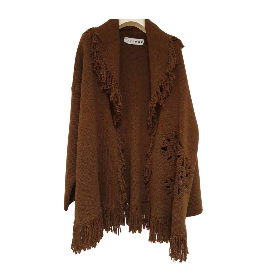 Cardigan con frange e ricami HaveOne