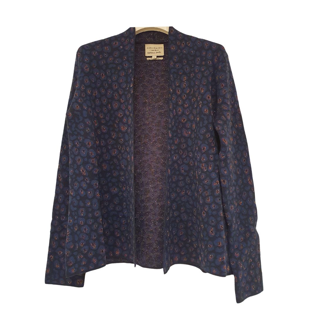 Cardigan jacquard con cintura Alessia Santi