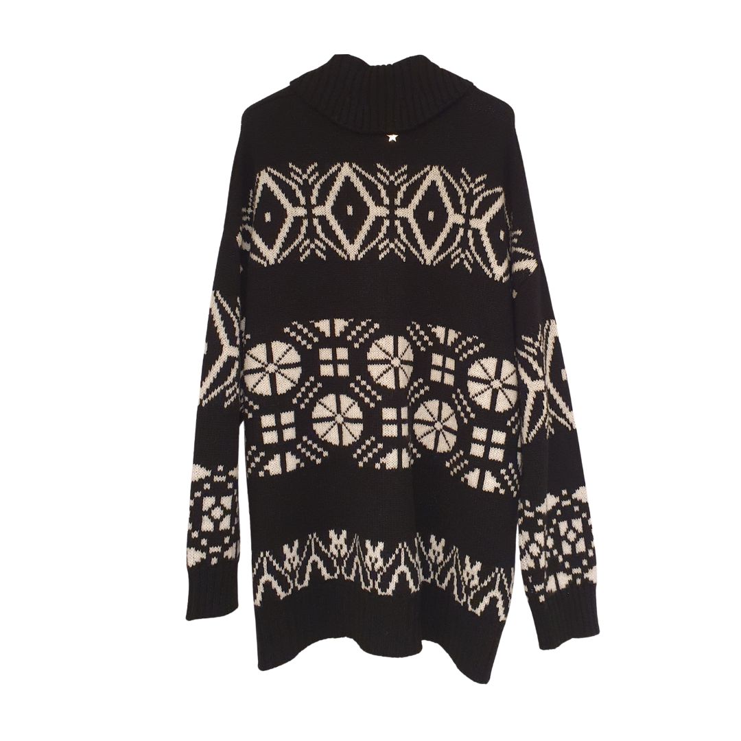 Maxi cardigan jacquard in lana vergine e cashmere Souvenir