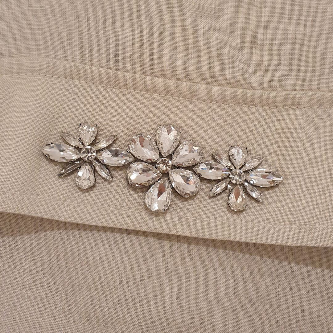 Camicia in lino con swarovski Tensione In