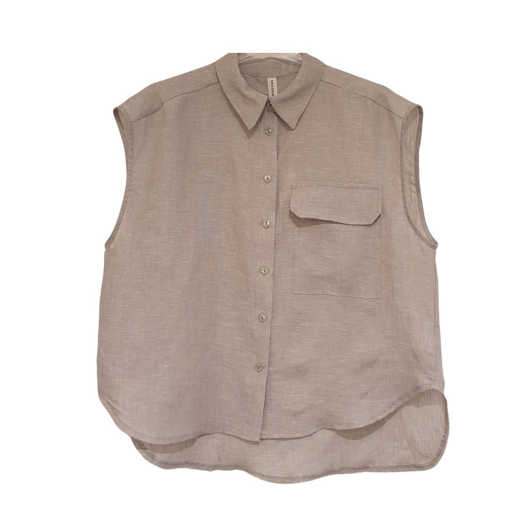 Gilet over in lino Tensione In