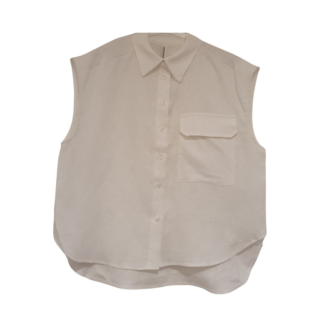 Gilet over in lino Tensione In