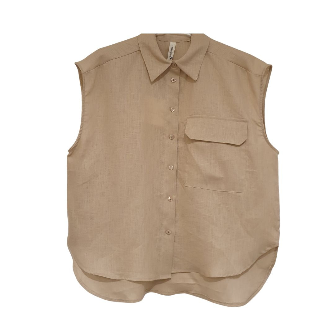 Gilet over in lino Tensione In