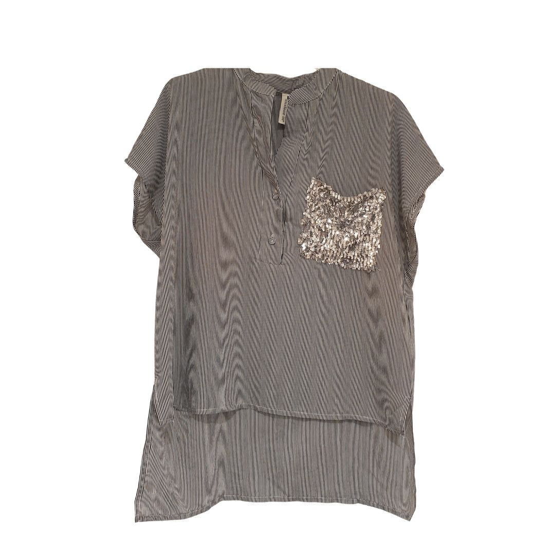 Blusa rigata con paillettes Tensione In