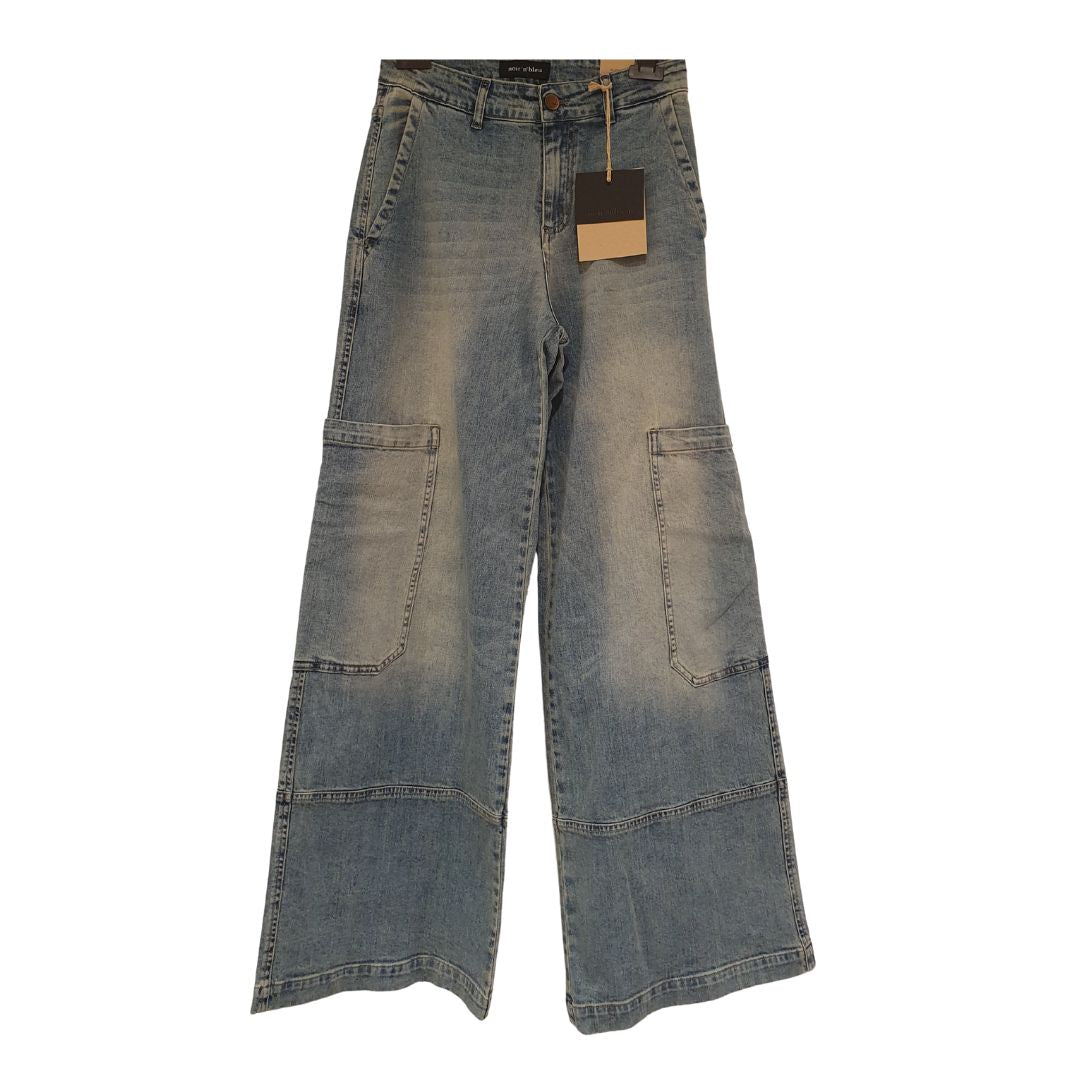 Jeans modello DuaLipa Noir'n'bleu
