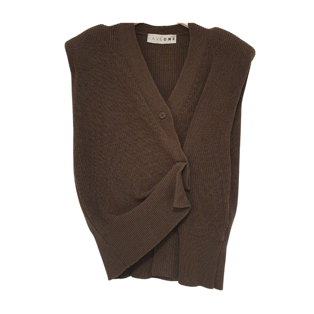Gilet in cotone con abbottonatura asimmetrica HaveOne
