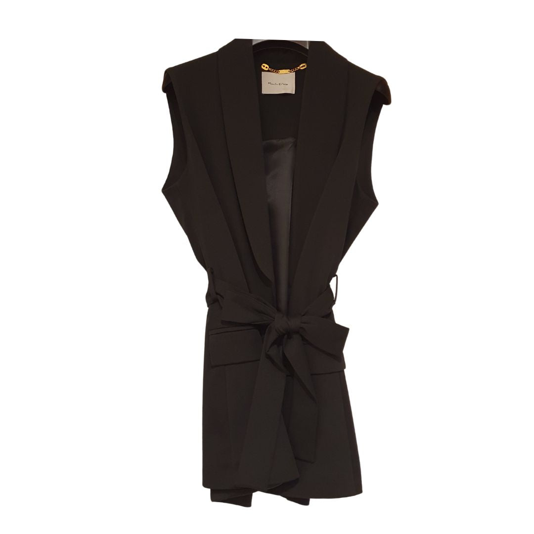 Gilet nero con cintura Manila Grace