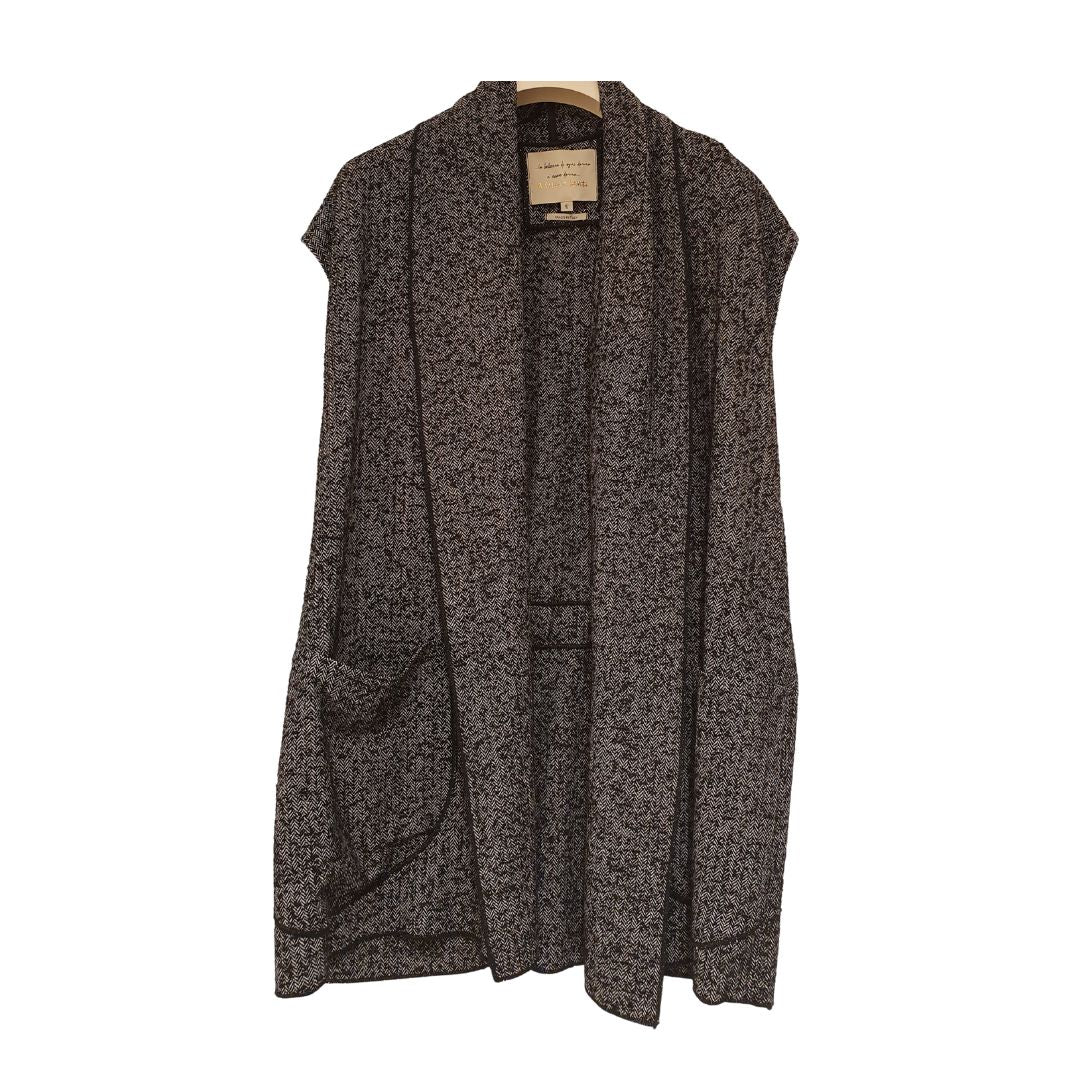 Gilet lungo spigato collo a scialle Alessia Santi