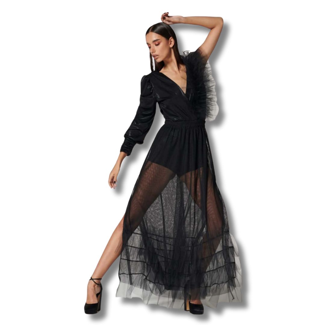 Gonna nera in tulle a balze SoAllure