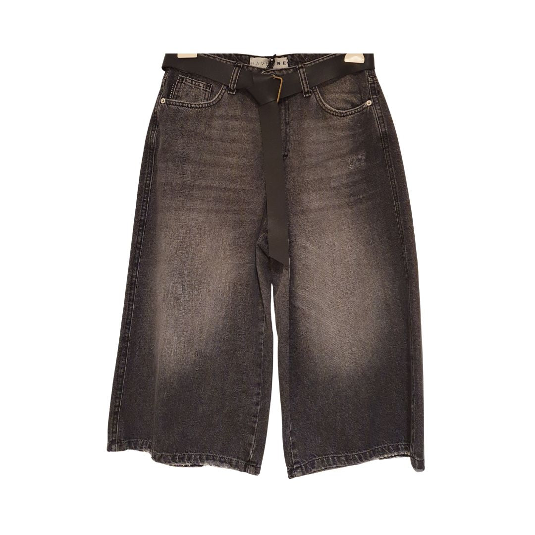 Bermuda Koji denim nero con cintura HaveOne
