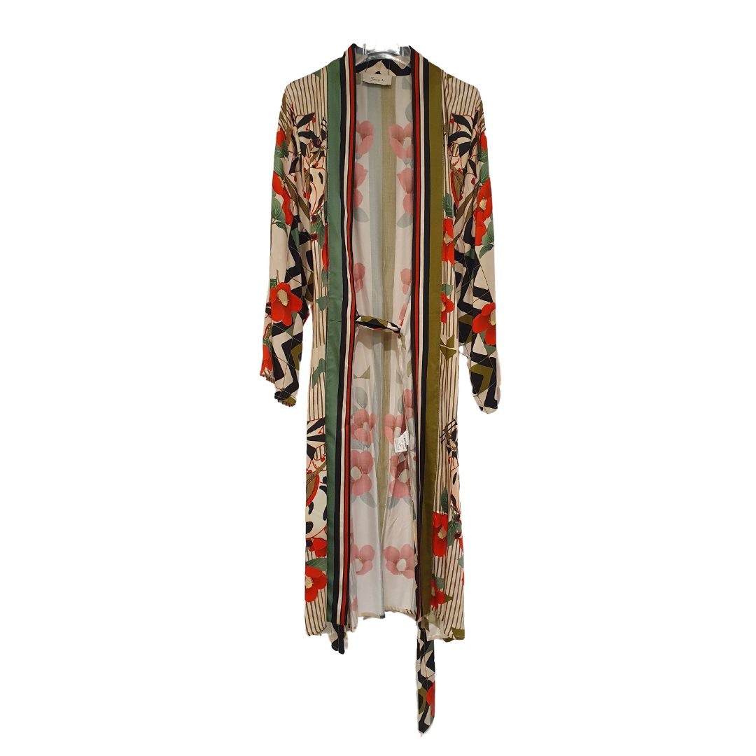Kimono in viscosa fantasia con cintura