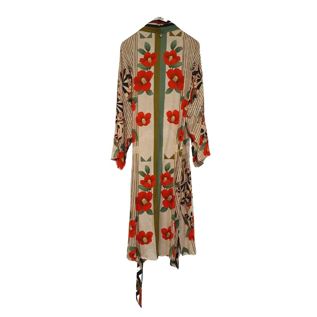 Kimono in viscosa fantasia con cintura