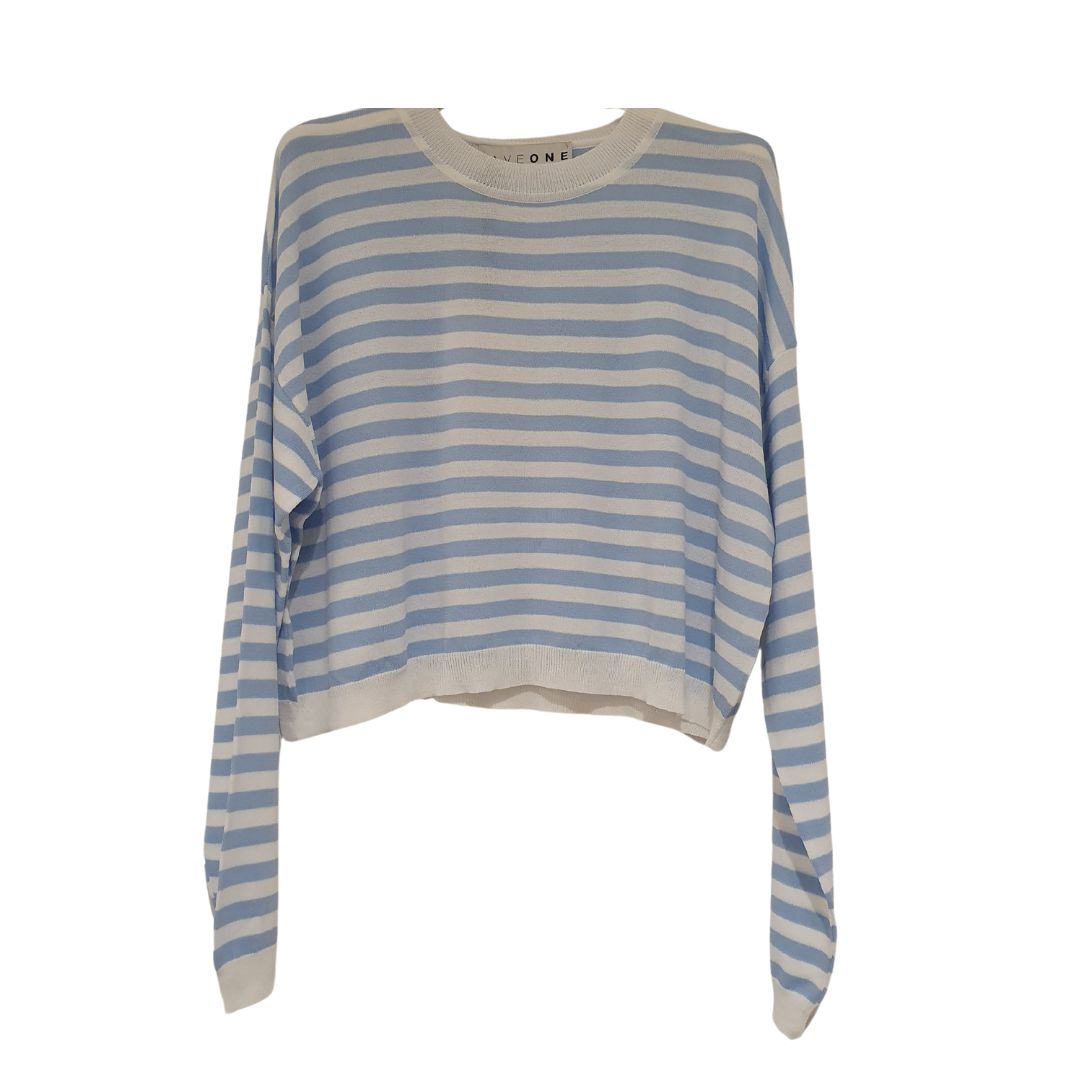 Maglia cropped in filo rigata HaveOne
