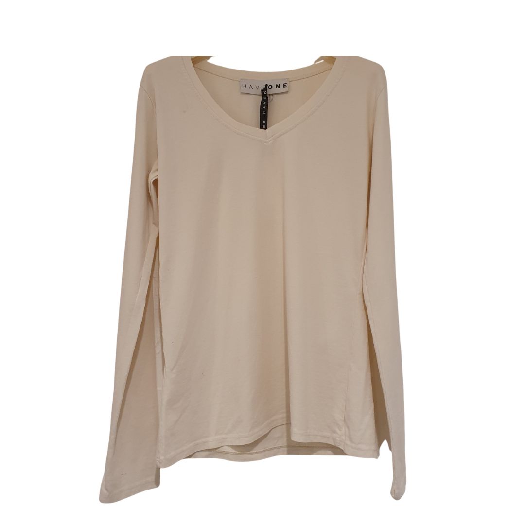 T-shirt scollo a v manica lunga HaveOne