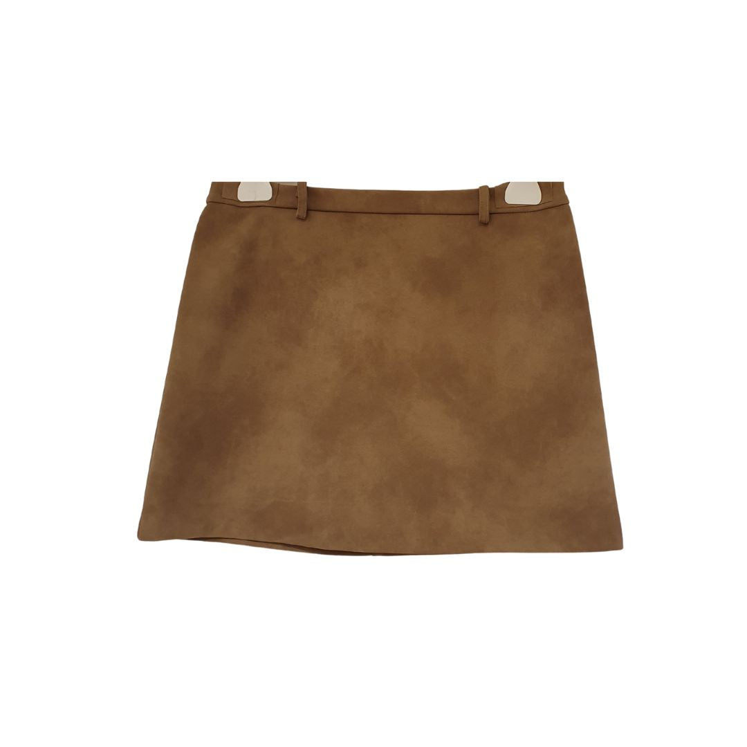 Minigonna in ecopelle beige HaveOne