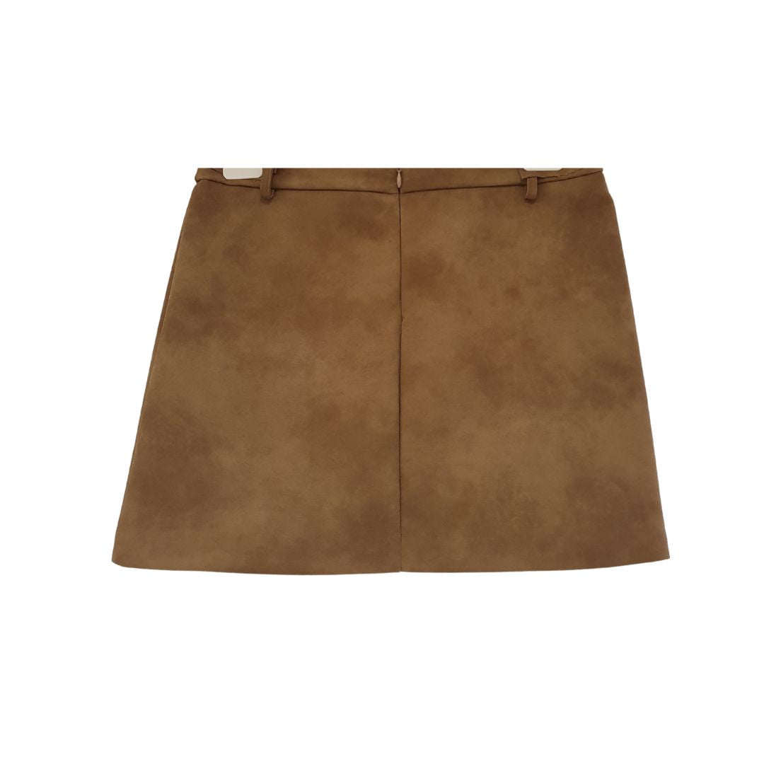 Minigonna in ecopelle beige HaveOne