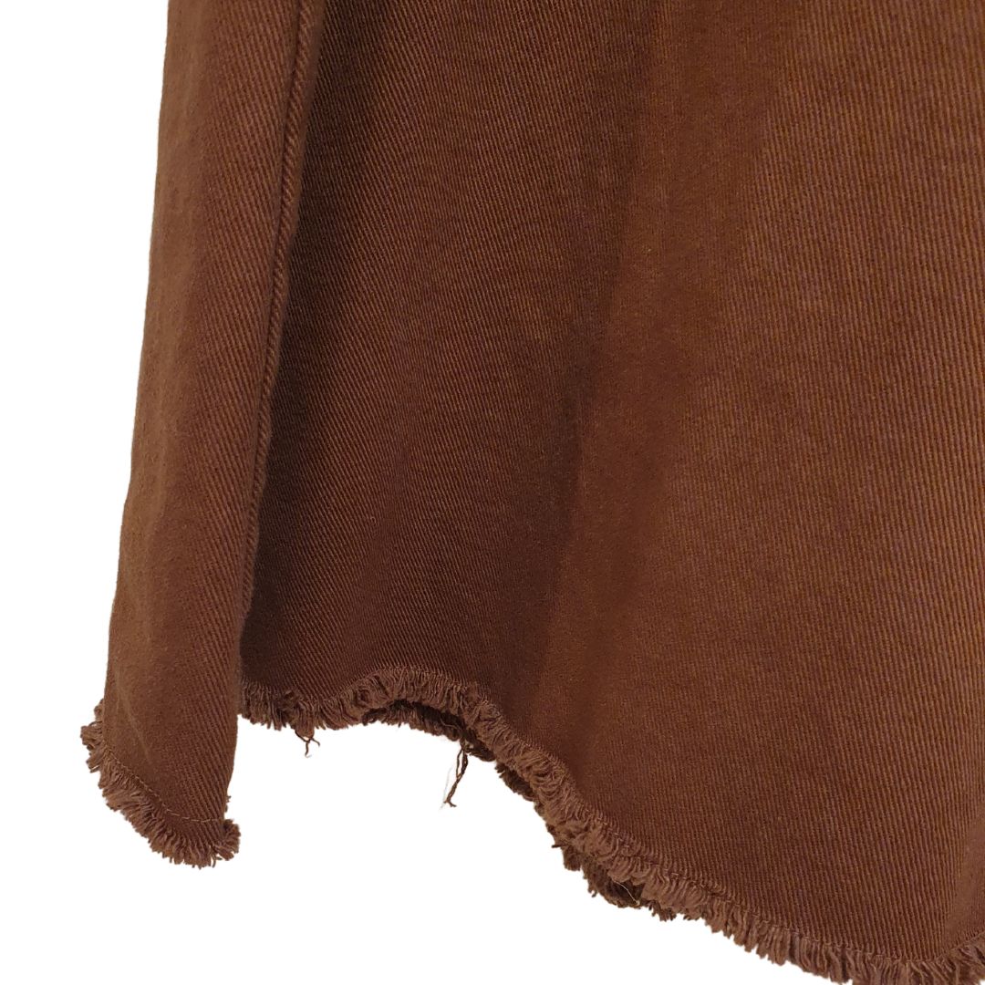 Pantalone cioccolato svasato con fondo taglio vivo HaveOne