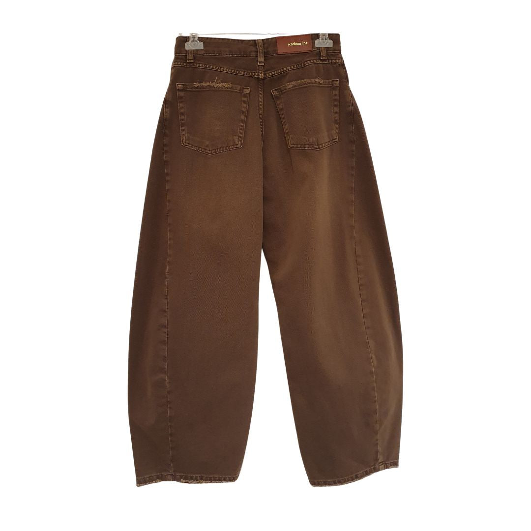 Pantalone in drill di cotone moro Tensione in