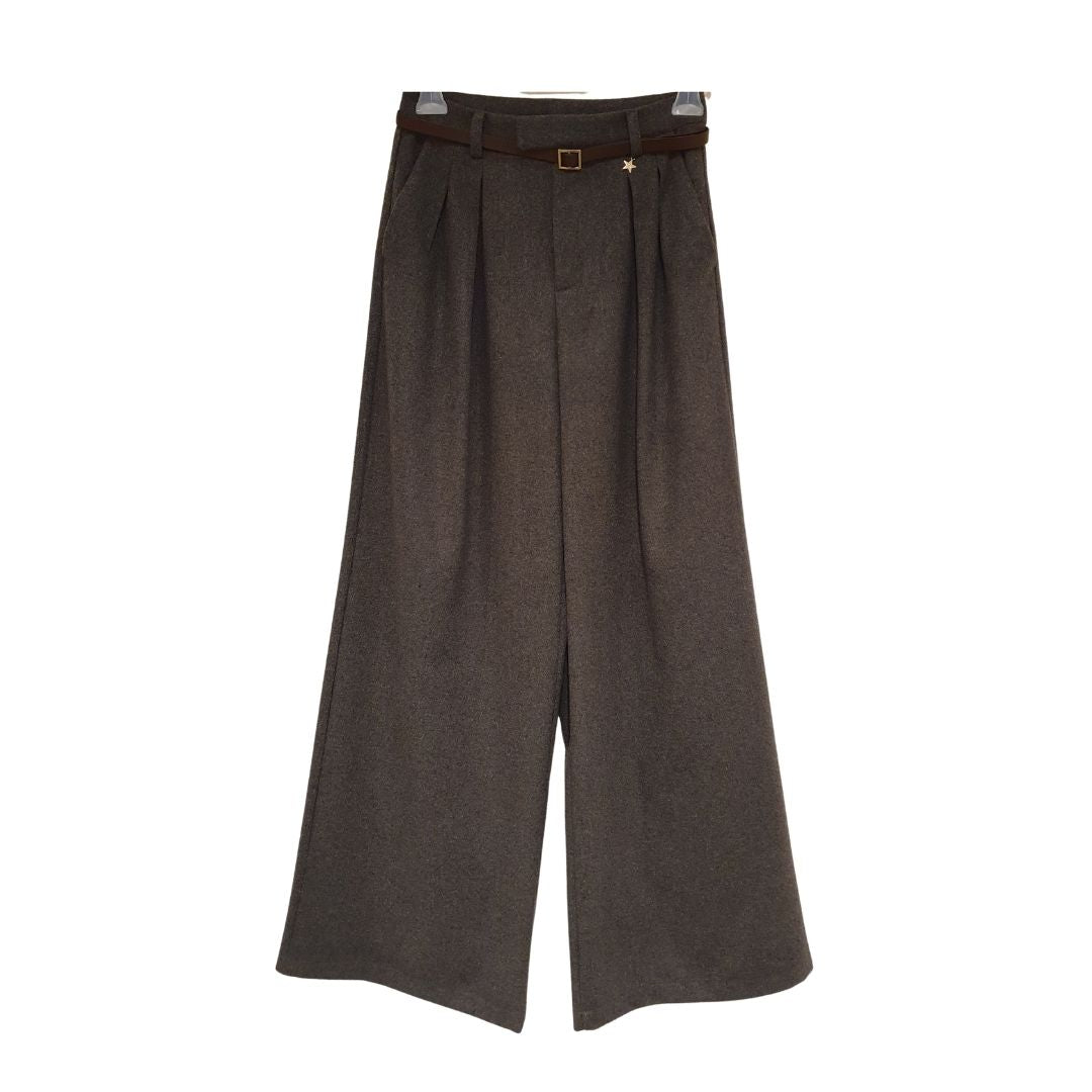 Pantapalazzo grigio con cintura Souvenir