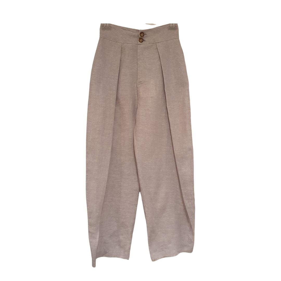 Pantalone in lino con pinces Tensione In