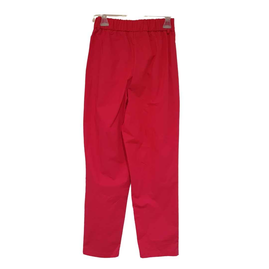 Pantalone a vita alta fucsia in cotone