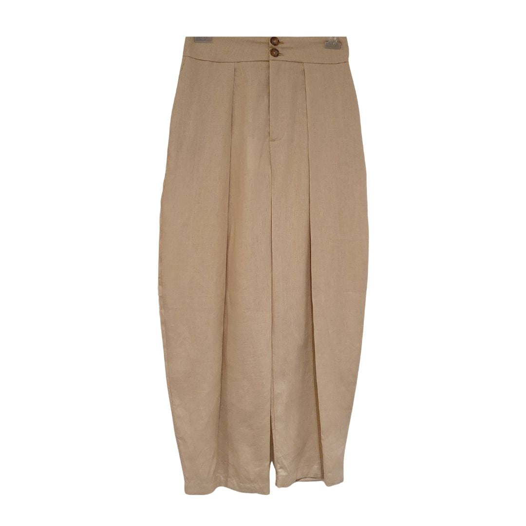 Pantalone in lino con pinces Tensione In