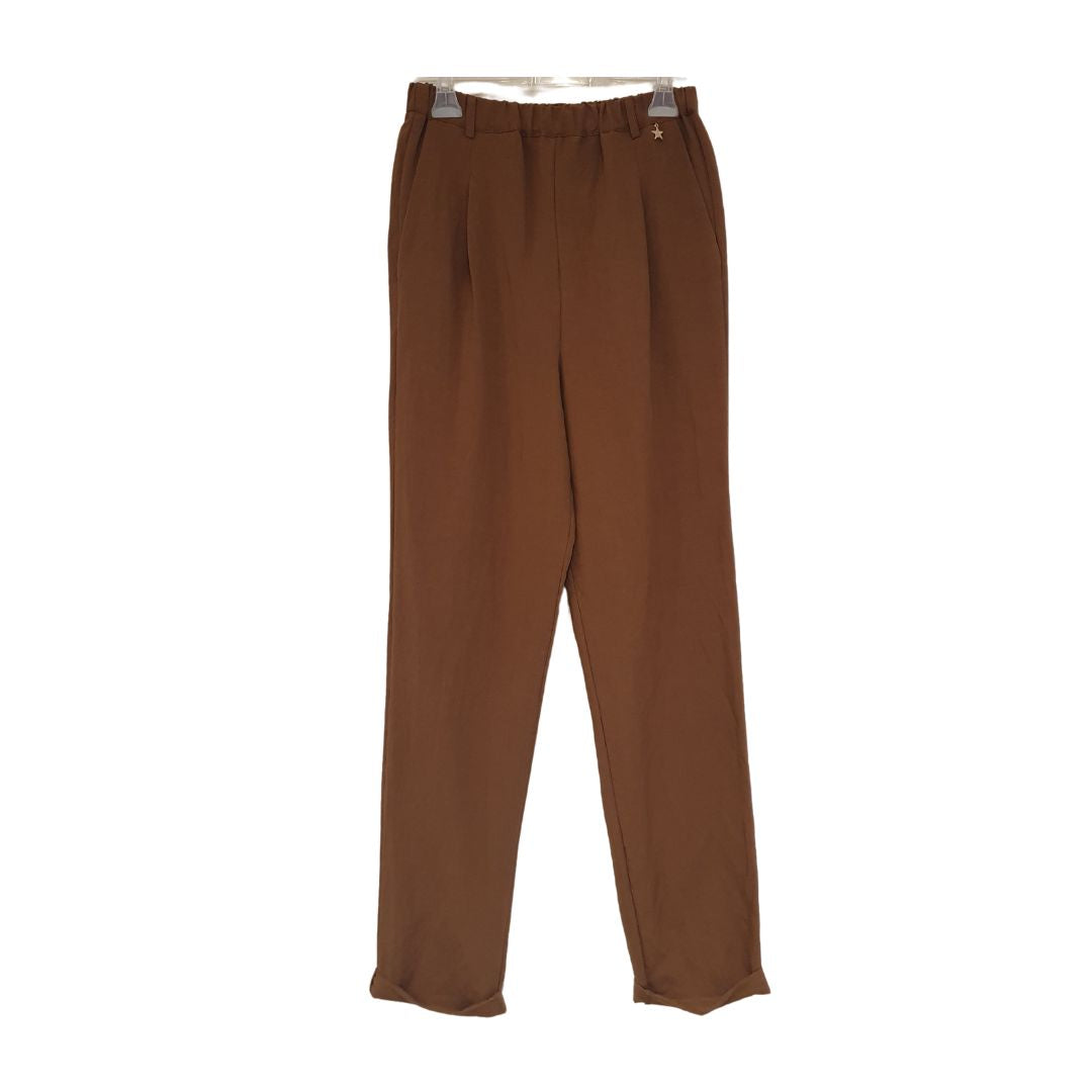 Pantalone in lino marrone