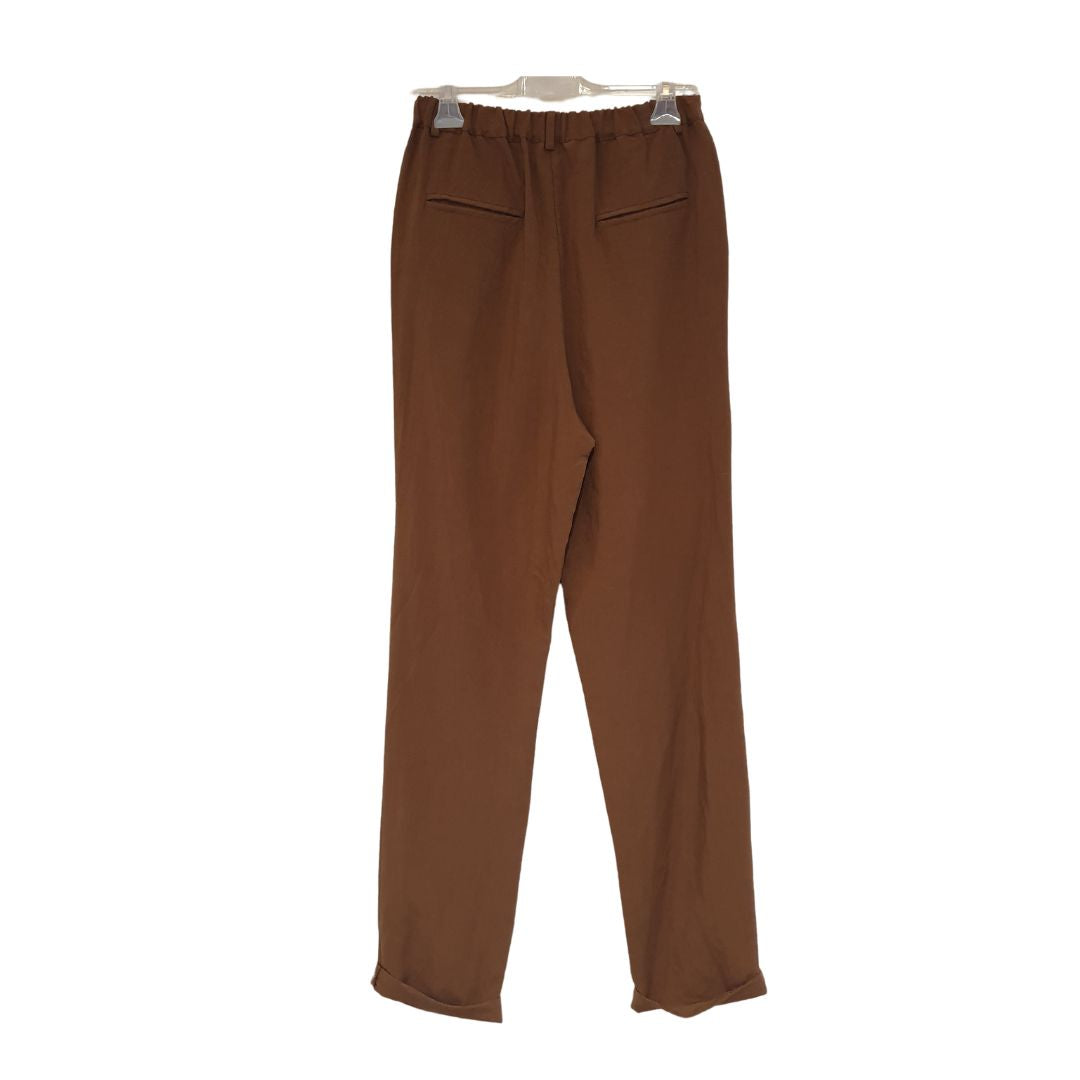 Pantalone in lino marrone