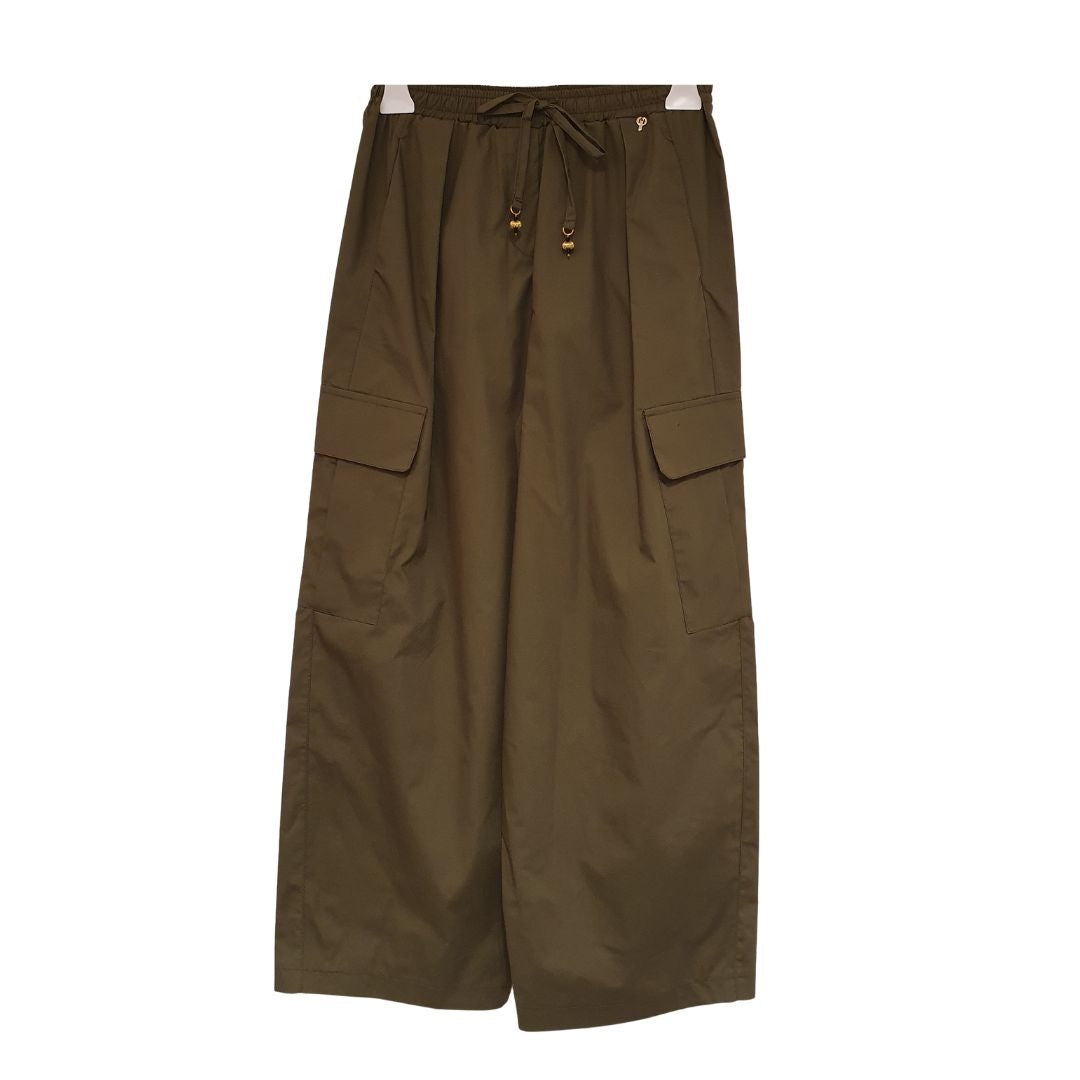 Pantalone militare in cotone con pinces e coulisse Philia Loft