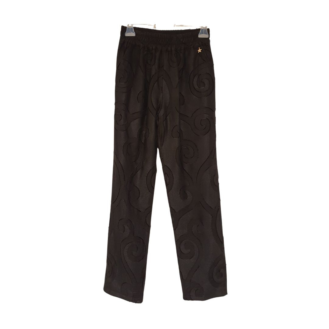 Pantalone jacquard nero Souvenir