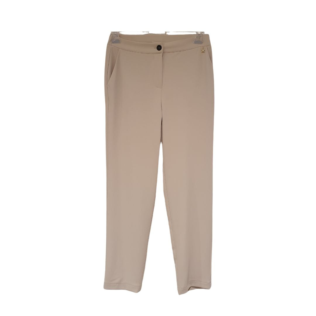 Pantalone new york in crepe écru Souvenir