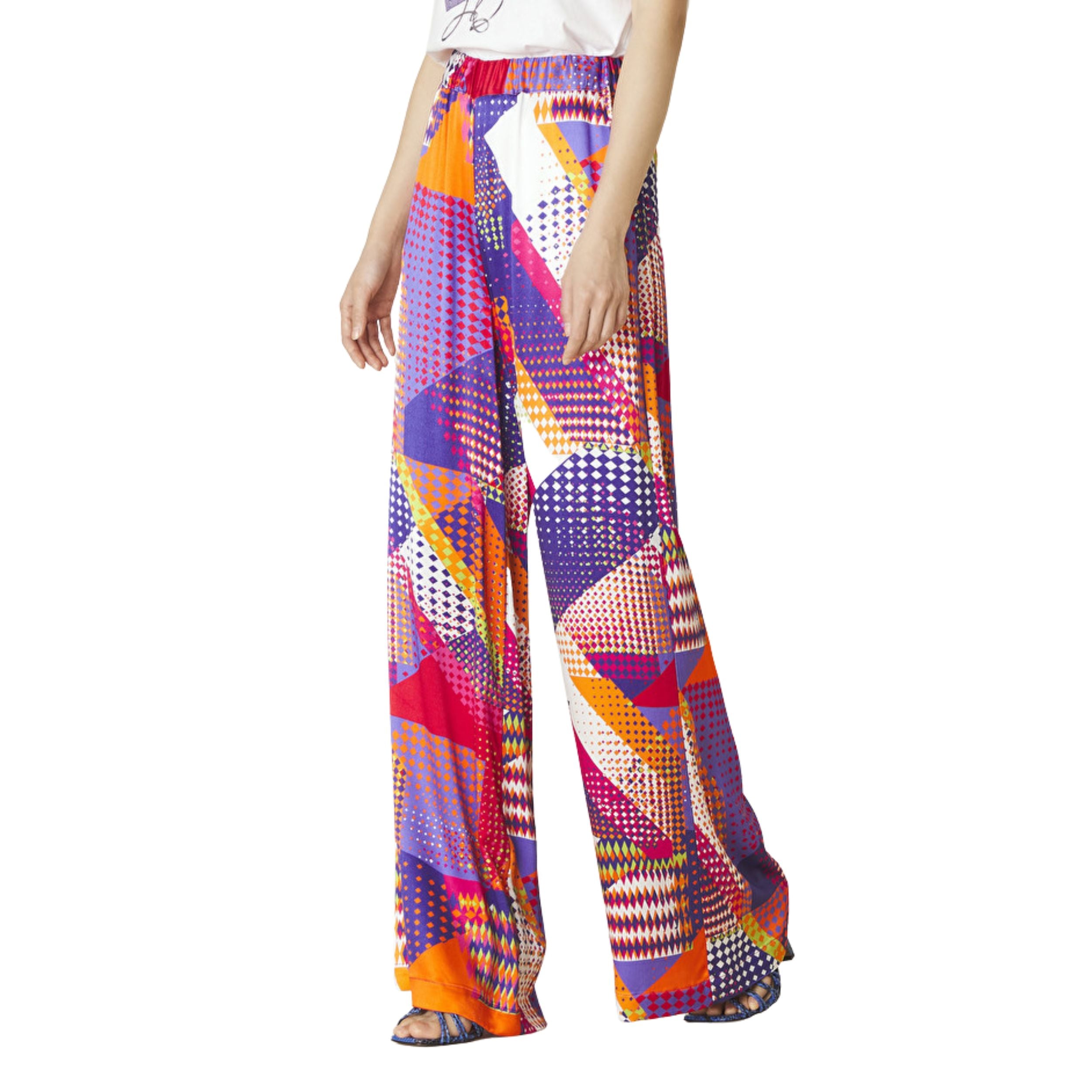 Pantalone a palazzo patchwork