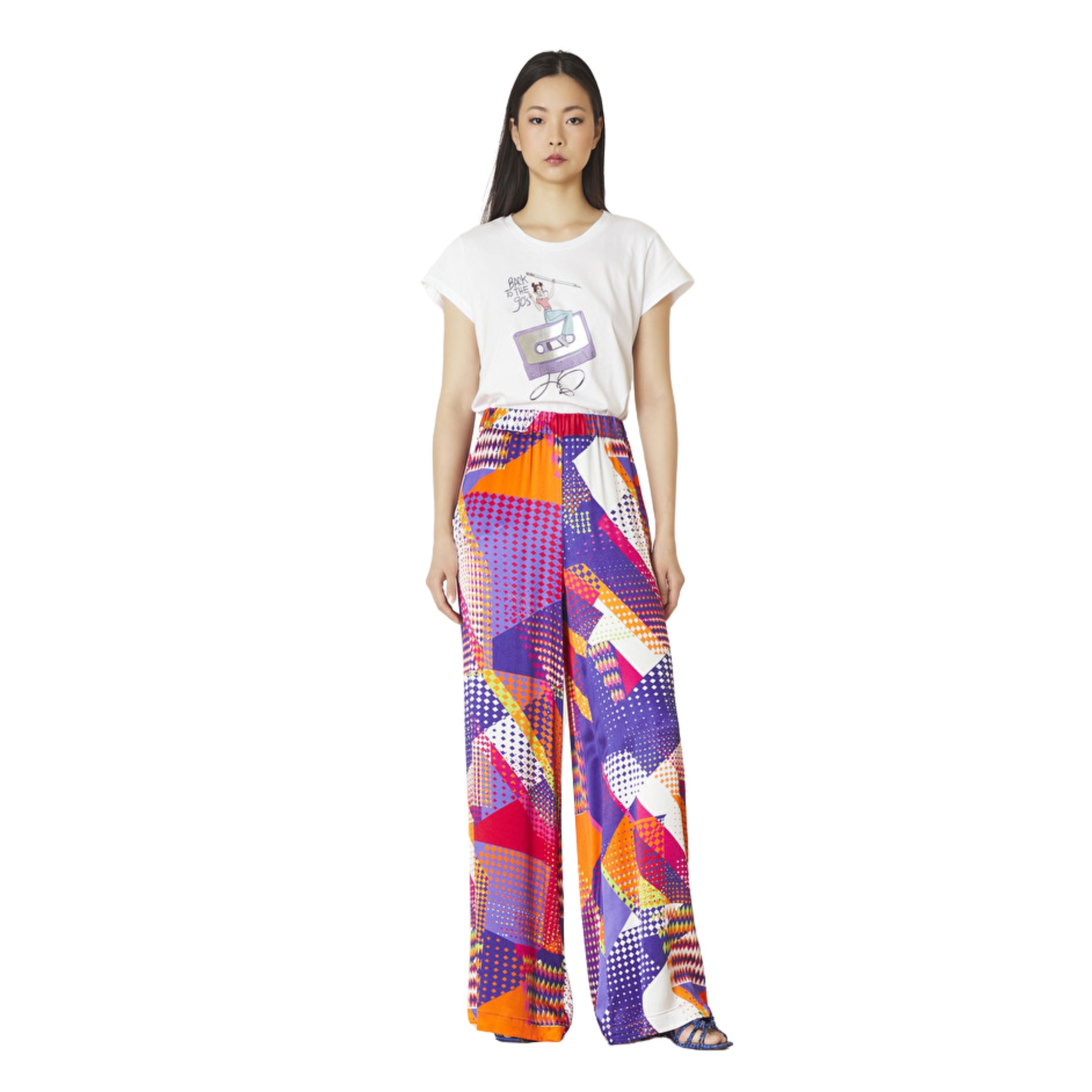 Pantalone a palazzo patchwork